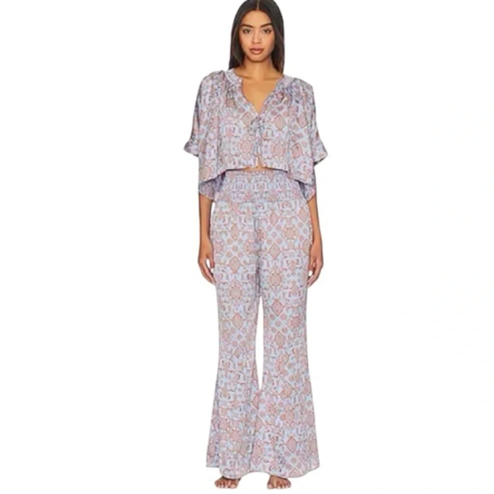 Free People Intimately Misty Mornings Sleep Pant In Blue Combo 💕